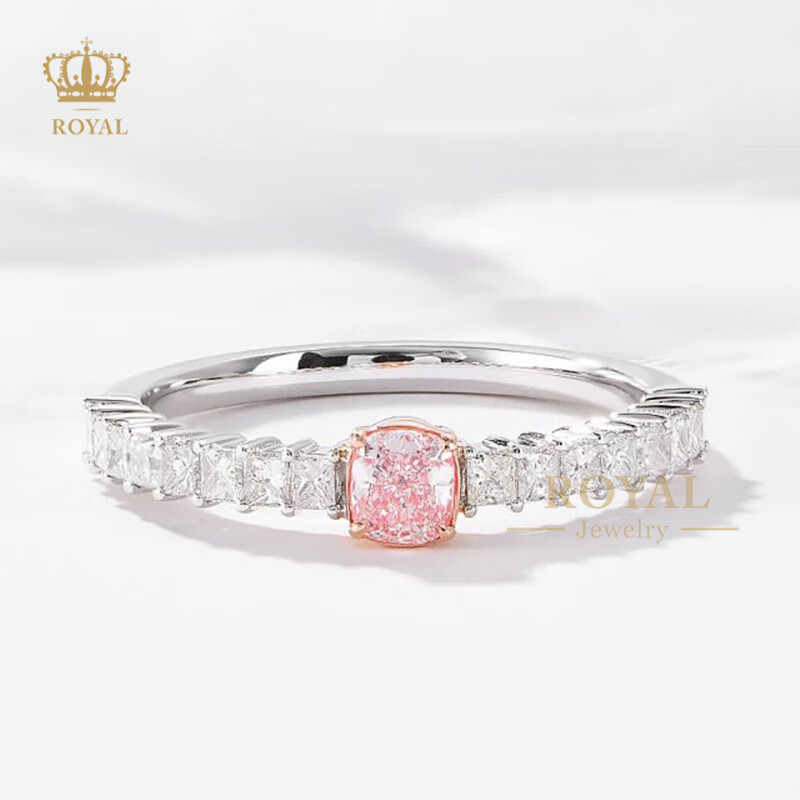royalpick粉钻戒指钻戒女戒粉色钻石18k金送人老婆女朋友节生日结求婚