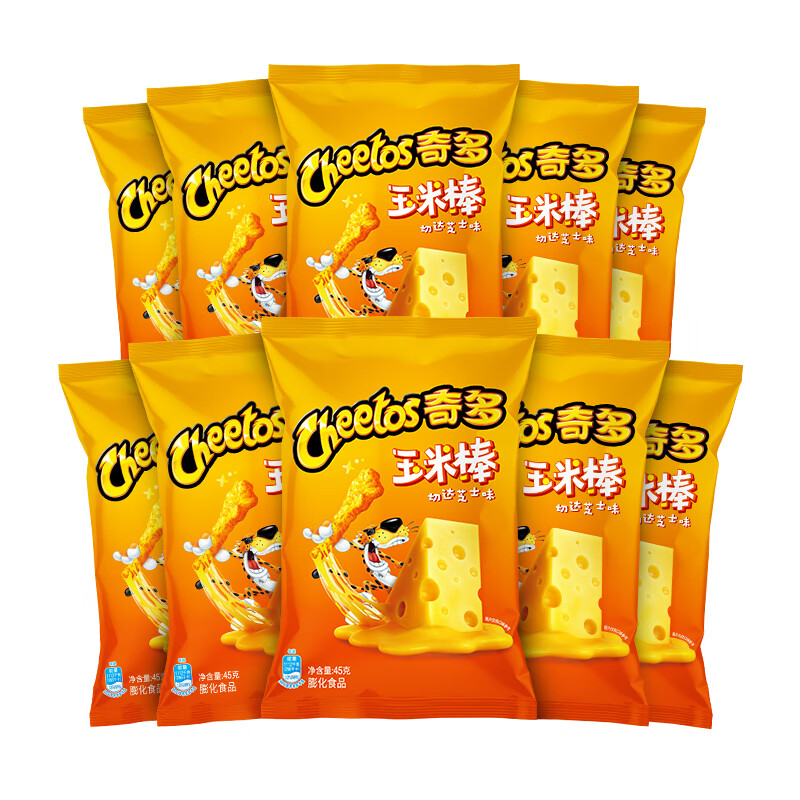 奇多玉米棒休闲食品 芝士味45g*10包 零食大礼包