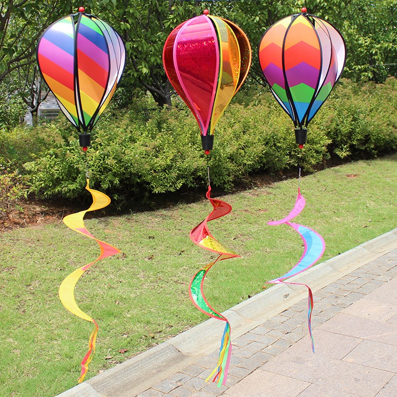 KIDNOAM新款户外热气球风转云彩热气球彩虹七彩风车亲子互动玩具.. 儿童热气球颜色混发怎么看?