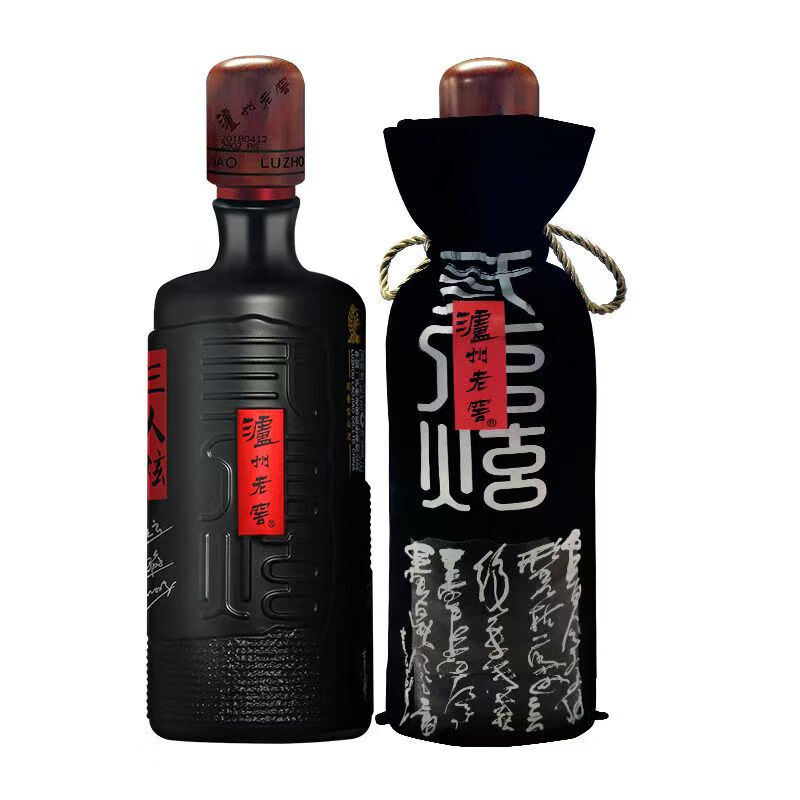 泸州老窖三人炫52度1000ml 2018年陈酿 浓香型四川白酒 收藏自饮送礼 52%vol 1L 4瓶 箱装