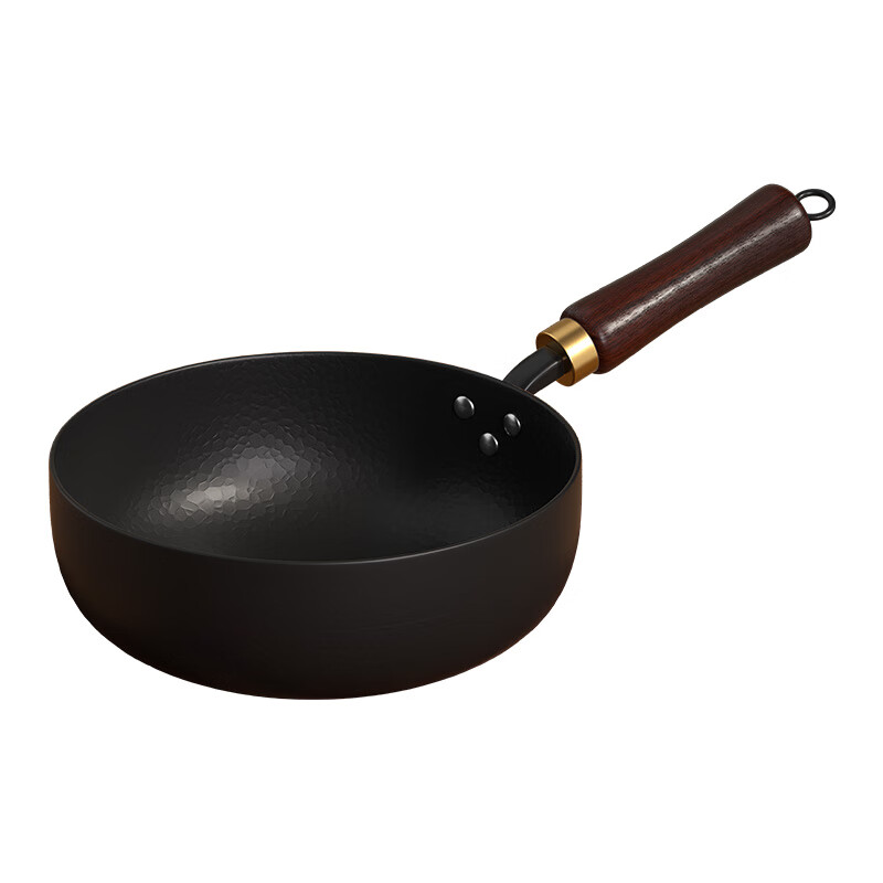 康佳（KONKA）炒锅铁锅不粘锅厨房炒菜锅家用平底煎炒锅易洁少油烟磁炉燃气通用 锻打小炒锅玻璃盖 20cm