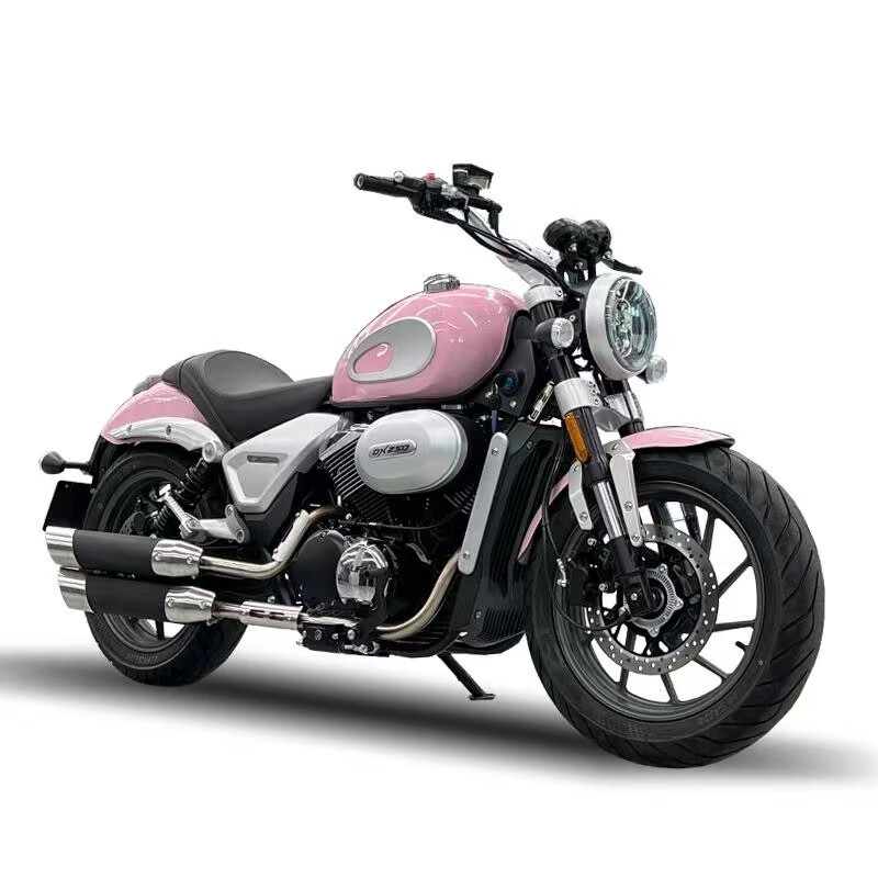 tema复古摩托车dx250ccv型双缸发动机巡航太子机车全国均可上牌 粉色