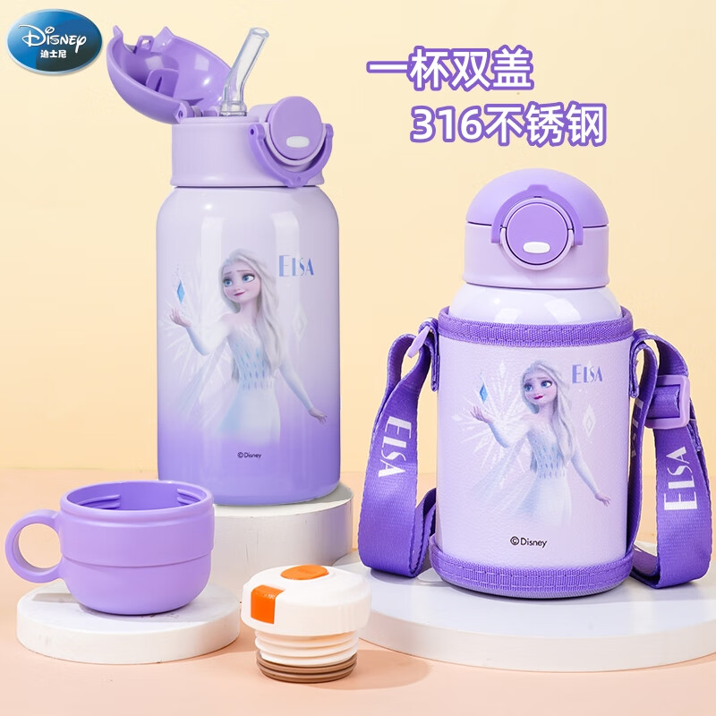 迪士尼（DISNEY）儿童保温杯带吸管直饮男女小学生316不锈钢喝水杯子双盖壶500ml属于什么档次？