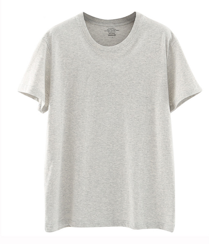 汗衫中老年人全棉宽松圆领t恤老头衫父亲节爷爷衣服夏 灰色(一件装) m