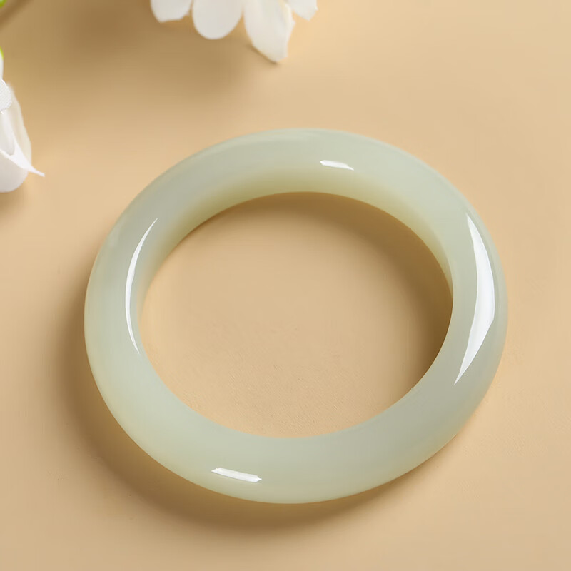 expa阿玛尼尼旗下新疆和田玉手镯羊脂玉细条女款白玉镯玉石玉镯子附证