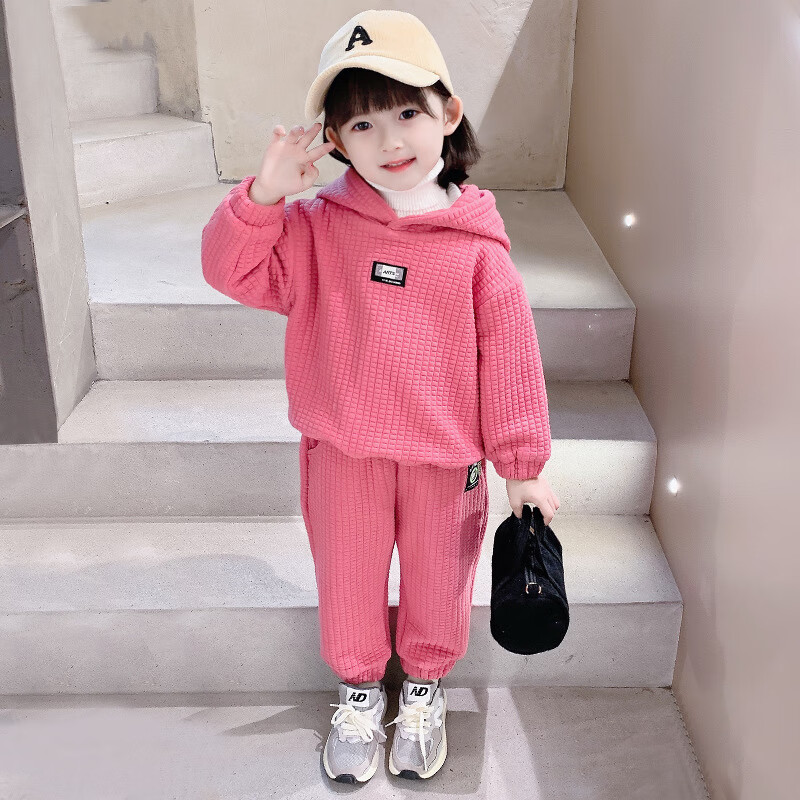 火柴果童装女童冬装加厚两件套2022年新款儿童冬季套装女2一3岁宝宝