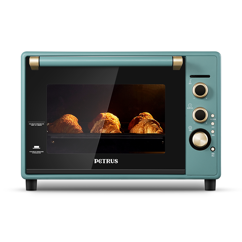 柏翠(petrus)电烤箱家用38L容量搪瓷内胆独立控温热风循环PE3040GL