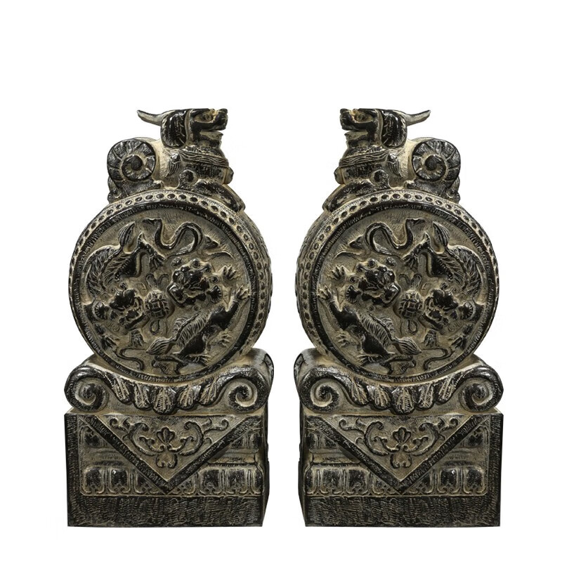 石璟 青石石鼓门墩一对户外抱鼓石墩庭院庭院石雕门口仿古貔貅石鼓摆