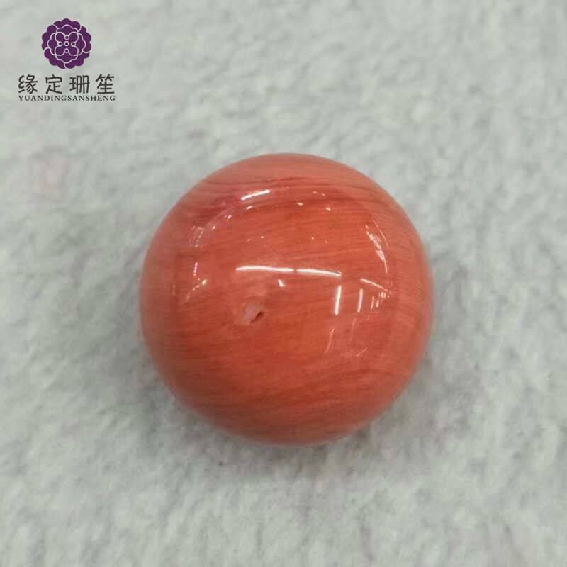 缘定珊笙精品台湾珊瑚圆珠裸珠橘红色圆珠古玩配珠收藏品大圆珠锁骨坠