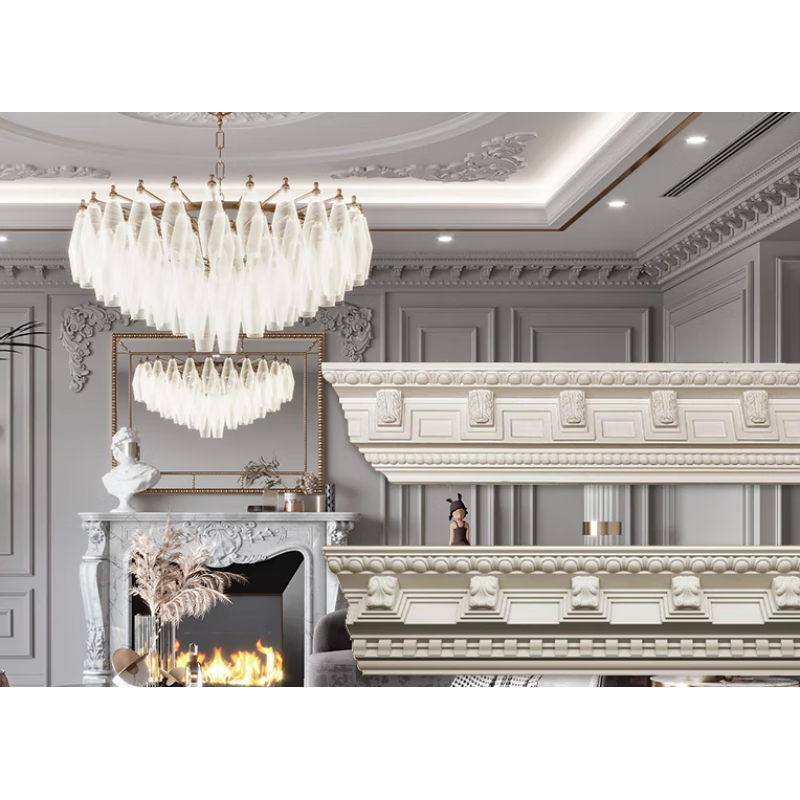 smvp法式pu线条轻奢虎头线仿石膏阴角线雕花顶角吊顶装饰复古风墙