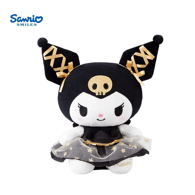 三丽鸥(sanrio)正版玩偶系列黑金库洛米公仔毛绒玩具美乐蒂kt猫婚礼