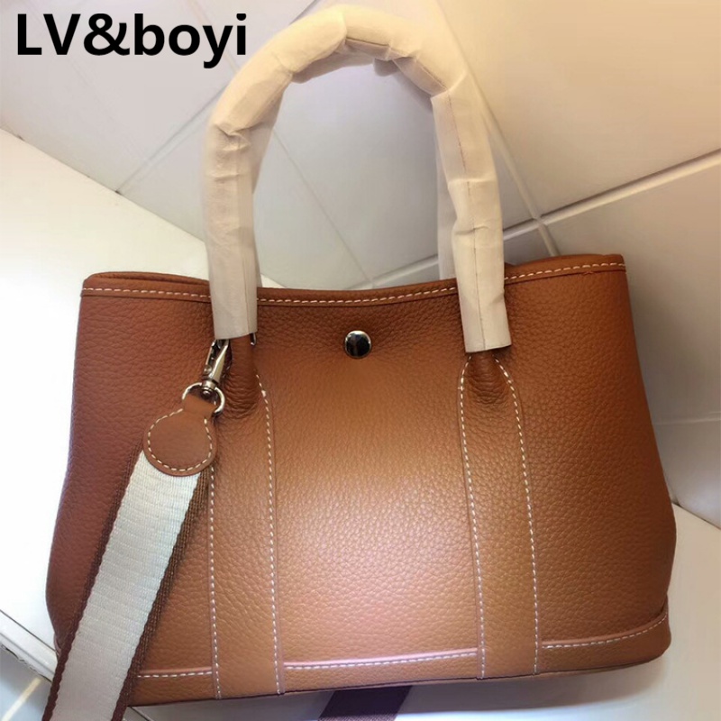 lv&boyi奢侈品品牌包包2022新款花园包托特包女士包包荔枝纹头层牛皮