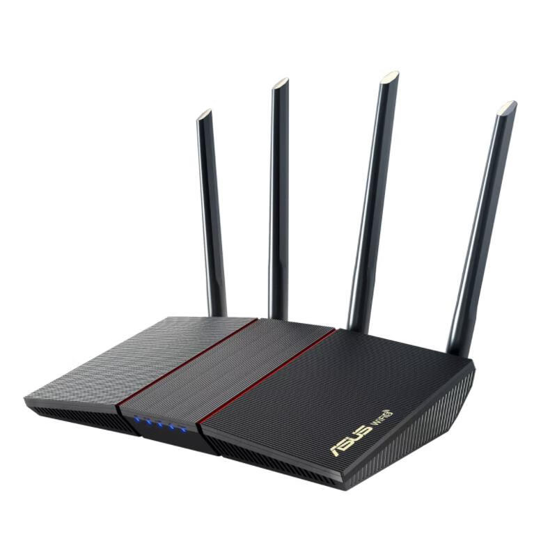 ��˶��ASUS����˶RTAX55AX1800 ·������wifi6ǧ�׶˿ڴ���ȫ�ݸ��ǹ��� RT-AX55+��ɫ+����logo���