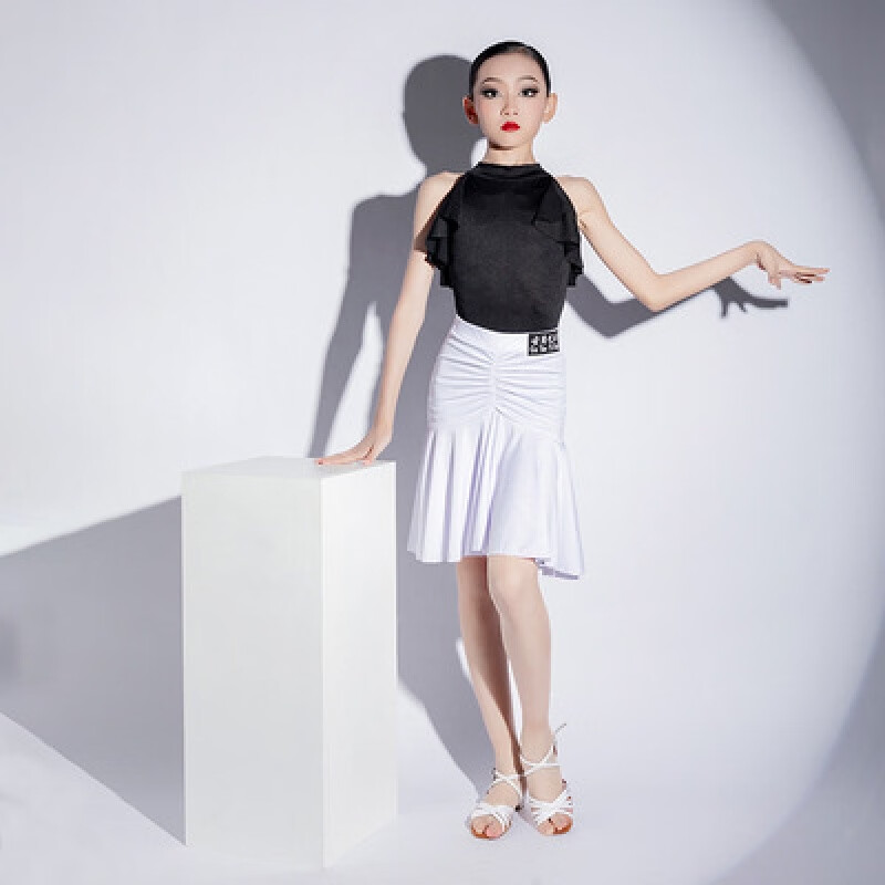 布恋猫拉丁舞服装女童夏季3-15岁考级比赛少儿舞蹈裙分体时尚演出练功