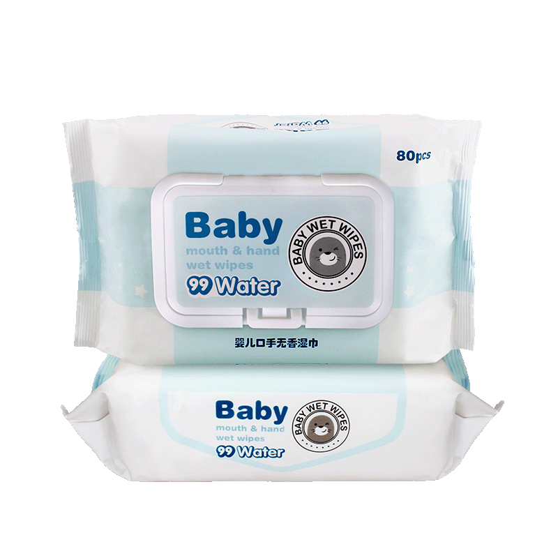 优普爱 婴儿手口湿纸一次性婴儿湿巾80抽*5包（1） 婴儿护肤柔湿巾 带盖抽纸湿巾 80片*5包