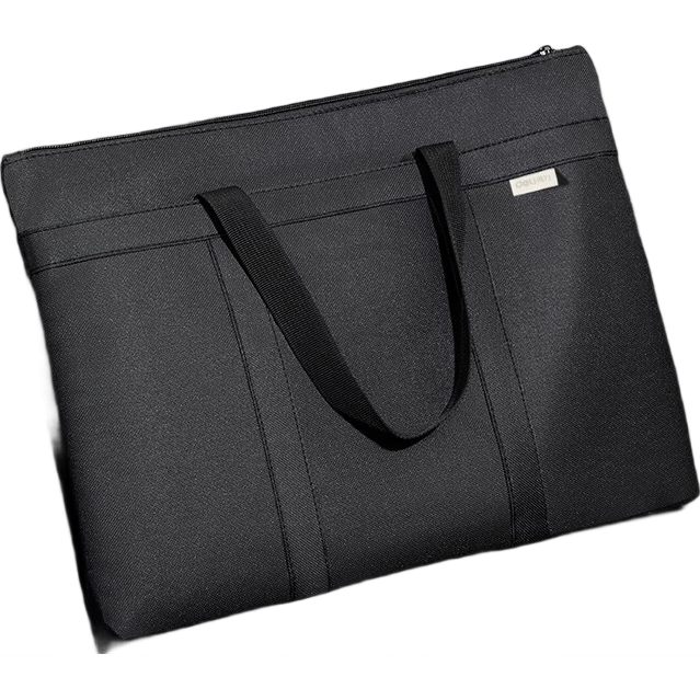 得力（deli)公文包 办公手提袋会议包事务包 加厚大容量商务拉链袋电脑公文包 黑色 P063788 