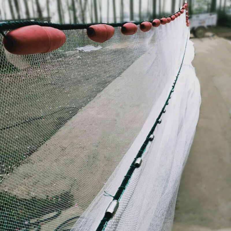 热奥定做尼龙拉网鱼网鱼苗鱼塘渔网拉网海拉鱼手 12股1指20米长x2米高