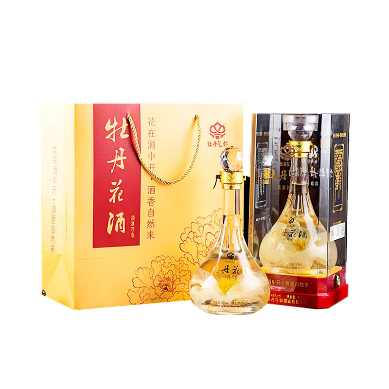 牡丹花都牡丹花酒500ml礼盒装特色洛阳特产送礼送领导高档礼品酒 46%vol 500mL 1瓶 +礼品袋