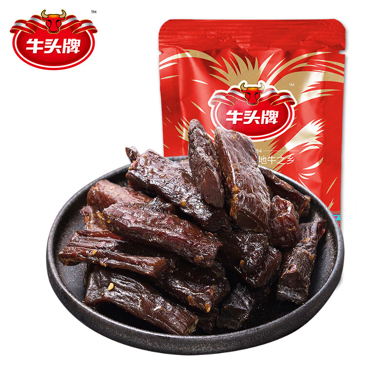 牛头牌 贵州特产 风干牛肉干 休闲零食 香辣味手撕牛肉40g