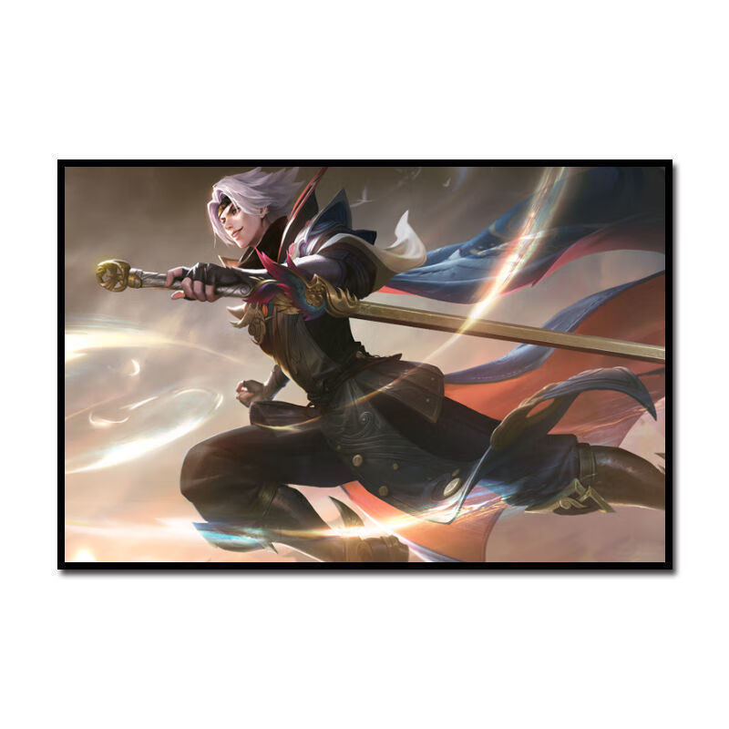 曜李逍遥海报卡通数字油画diy定制王者荣耀客厅卧室装饰画手工画