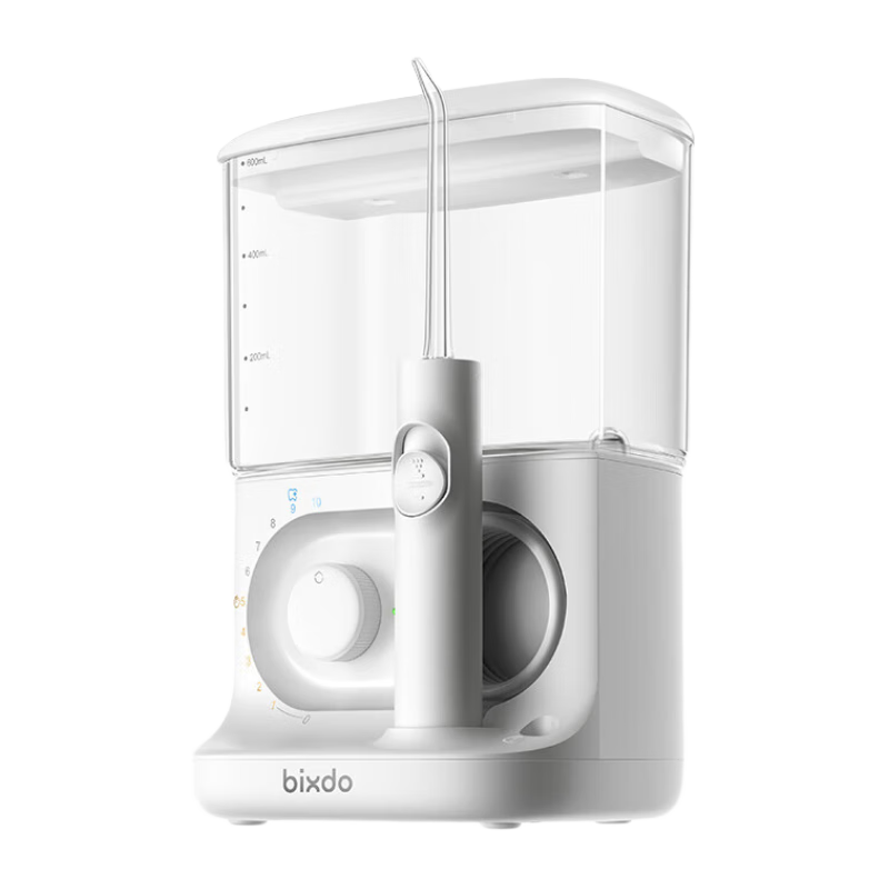 倍至（bixdo）小魔盒沖牙器家用臺式電動(dòng)洗牙器無(wú)線(xiàn)牙齒沖洗器預防牙結石家庭口腔潔牙器 情侶款 生日禮物 【UV殺菌款】旋鈕調節 | 小魔盒-暖瓷白