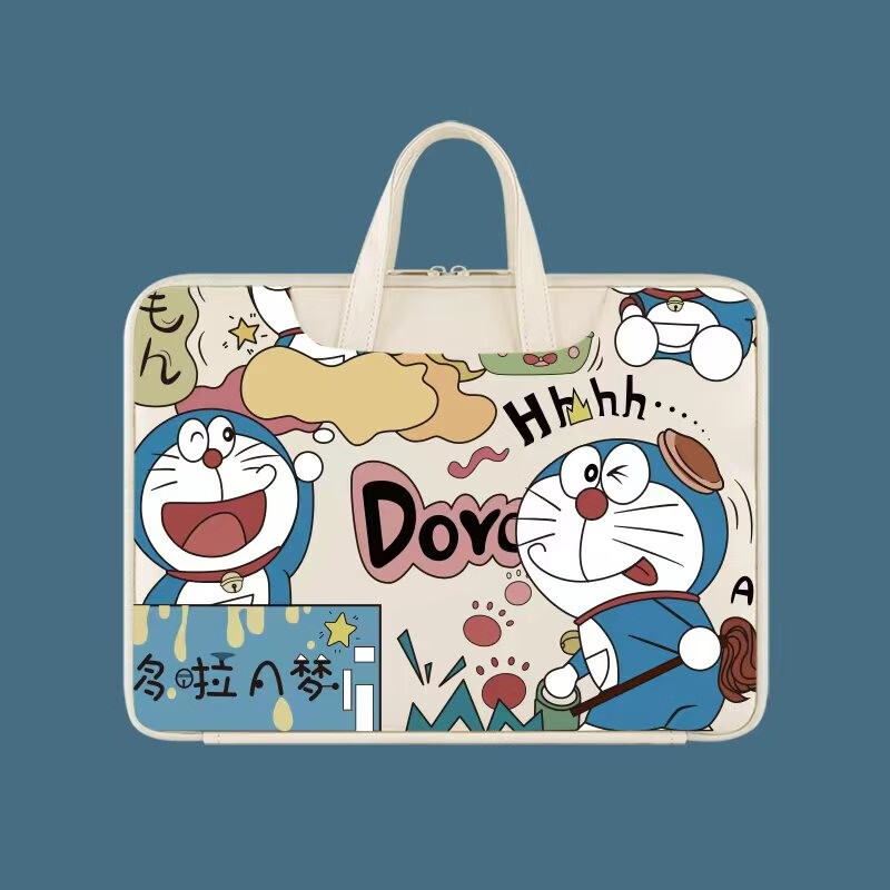 梵卡哲（FANKAZHE）电脑包防摔防震防水手提女生新款笔记本保护套适用苹果macbookair 多啦A梦(180度开合防水防震) 16寸