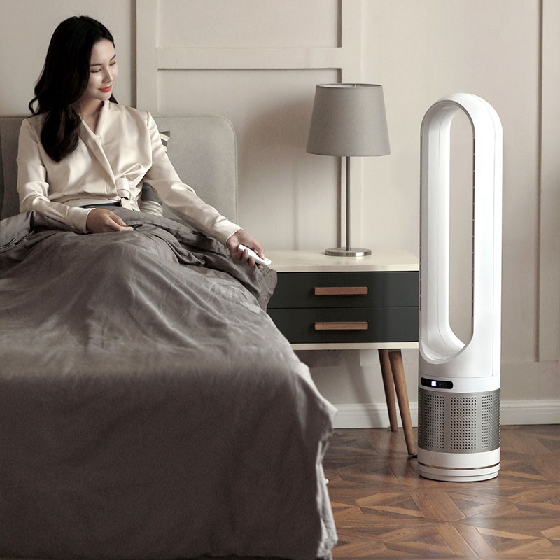 优美莱无叶风扇空气净化电风扇空调扇落地式净化风扇塔式立体无叶扇