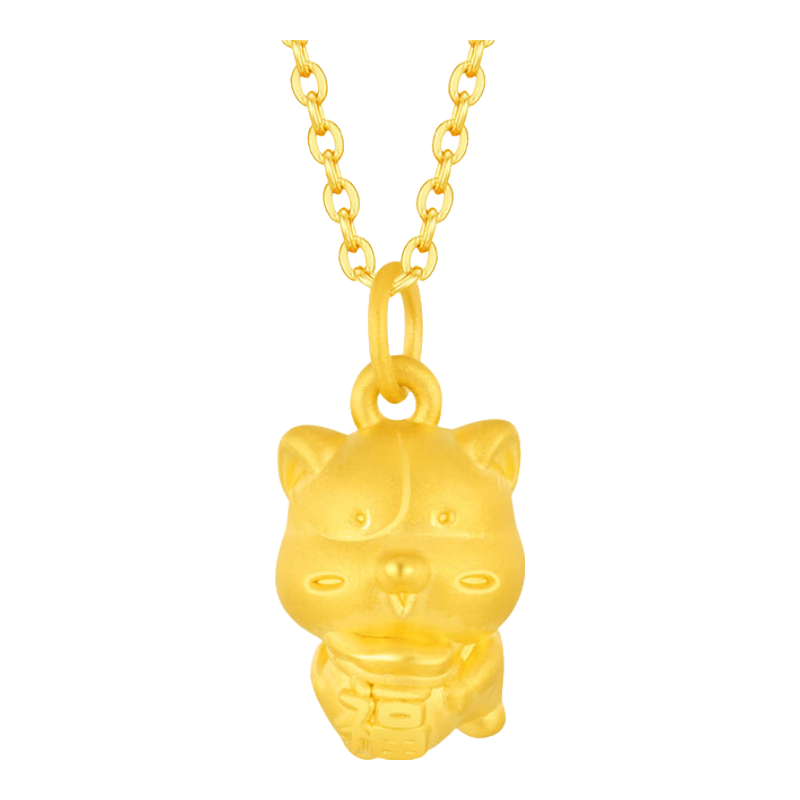 百亿补贴:周大生黄金吊坠足金十二生肖挂坠项链本命蛇年男女送爸妈长辈生日礼物女 生肖狗-约1.6g(赠金色银链)1479元