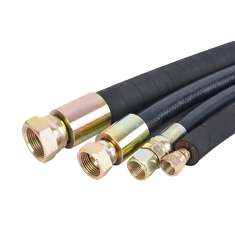 哩嗹啰嗹高压液压油管总成耐高温接头软管钢丝编织橡胶管挖掘机管加工