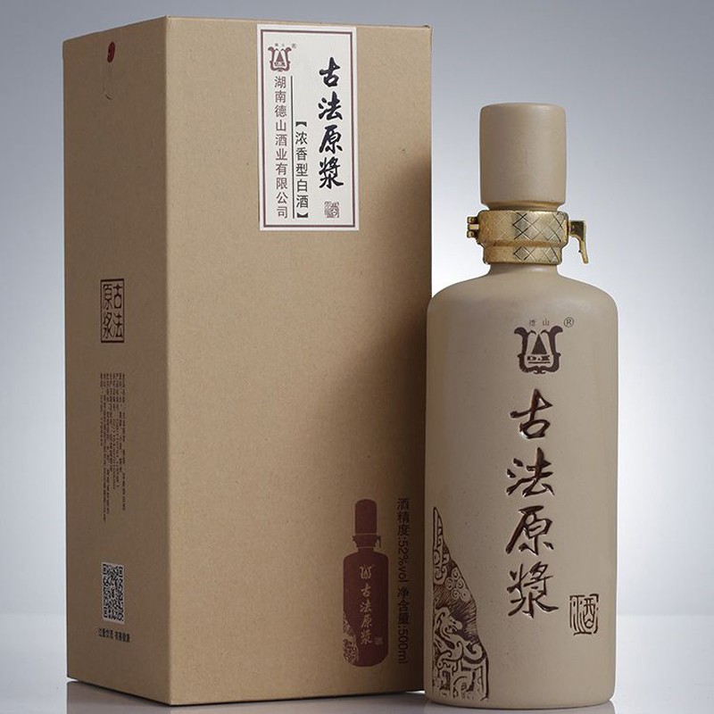 德山湖南白酒品牌古法原浆 纯粮食固态浓香型古法手工酿造500ml礼盒装