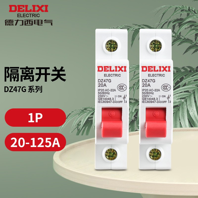 德力西电气小型隔离开关模数化总开关dz47g 1p 隔离断路器闸刀 1p 100