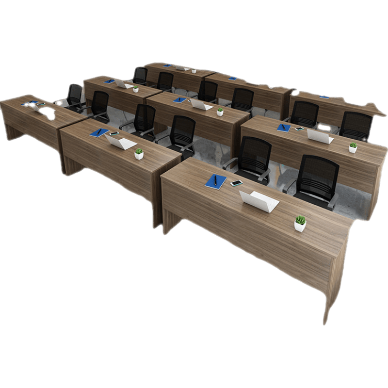 龙案 板式培训桌演讲会场会议桌辅导机构课桌椅组合多媒体双三人条形桌 双人桌 120*40*75cm