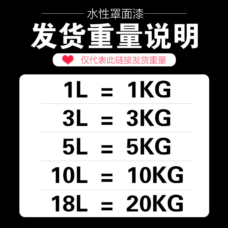樱姬外内墙水性罩面漆尘水耐污透明墙面保护漆艺术涂料 发货重量说明