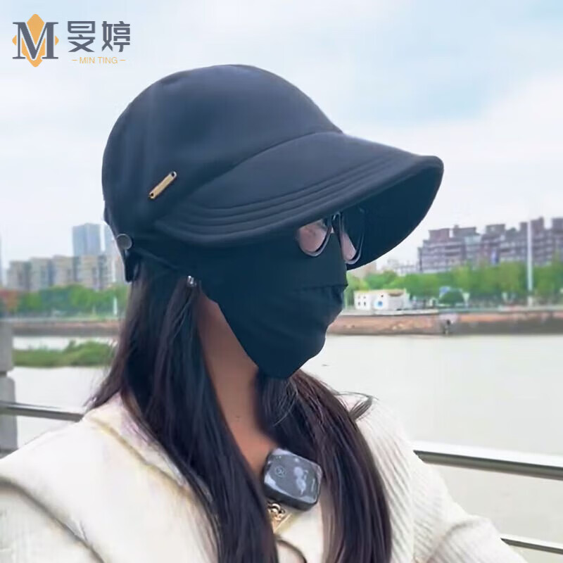 帽子女秋冬韩版毛呢马术渔夫帽宽檐百搭显脸小 黑色可戴口罩马术帽