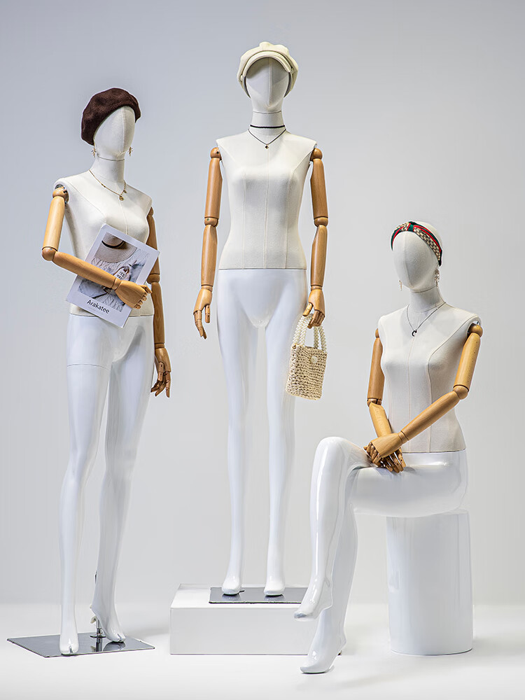 高档女装店模特道具全身人体展示架服装店橱窗人偶模特架子 bf-1木色