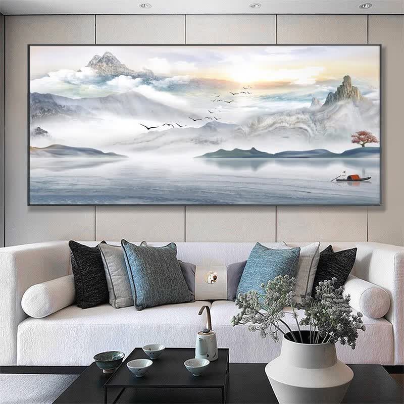 挂画客厅沙发背景墙装饰画壁画办公室国画风景画字画 ct-1423意境山水