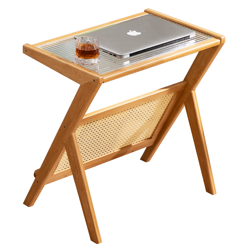 木马人简约笔记本电脑桌床上书桌出租房卧室桌子家用办公学生学习桌成人简易写字桌站立办公懒人桌室内 【长虹玻璃】原色45长