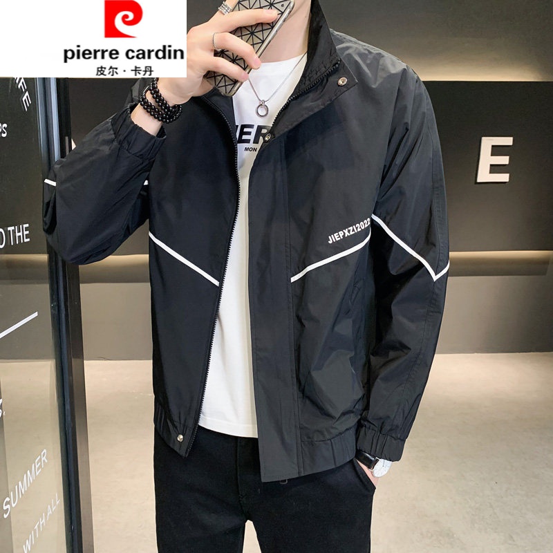 立领夹克外套男2022年春季新款休闲青年白色上装薄款外套男士春装针织