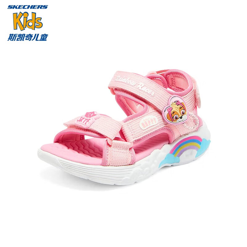 斯凯奇（Skechers）儿童鞋子2024夏季新款中大童休闲凉鞋女童 317017L-LTPK 浅粉色 33.5码 2
