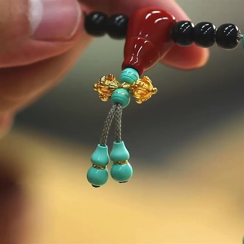 豪迎绿松石弟子珠配珠原矿高瓷文玩手串配饰散珠子南红拼接弟子珠 绿