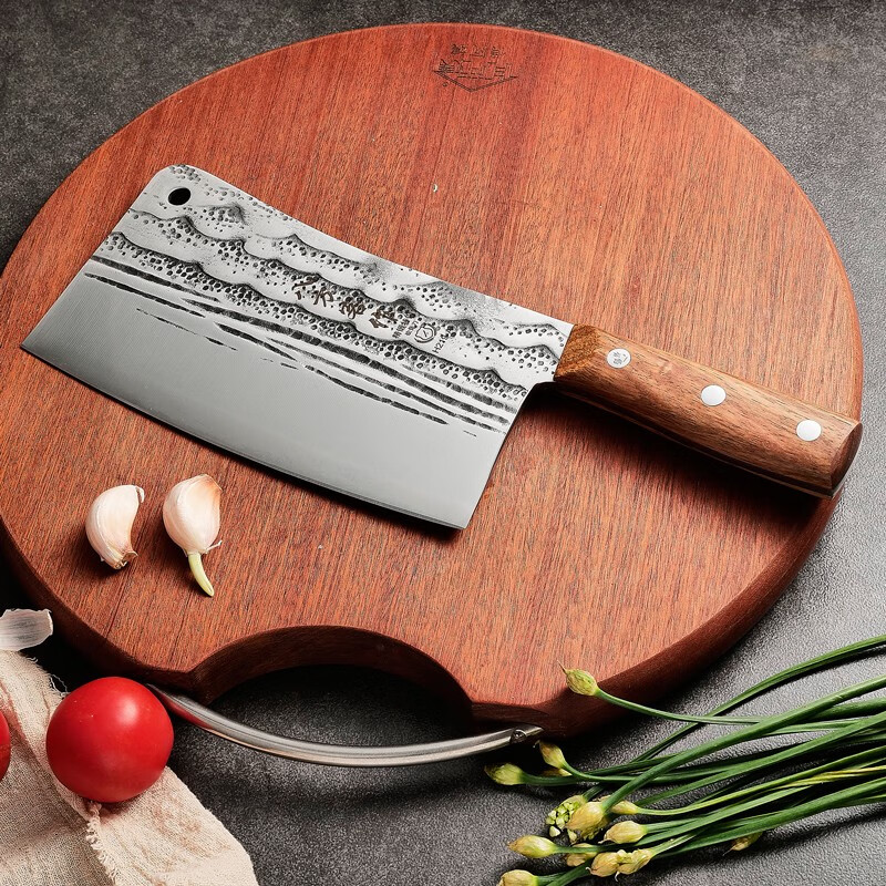 八方客作手工锻打菜刀不锈钢家用切菜切肉砍骨头斩切刀商用厨师专用砍骨刀 H219-A