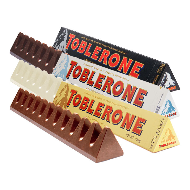 toblerone瑞士100g*4黑巧克力牛奶白巧克力糖果 【四条】黑巧 白巧