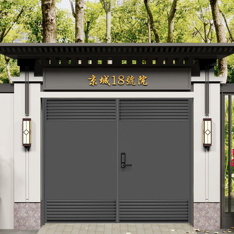 户外铁艺庭院门不锈钢入户花园别墅大门小区单双开院子小铁门定制