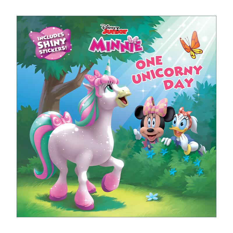英文原版 one unicorny day 独角兽的一天 3-5岁低幼启蒙奇幻故事贴纸