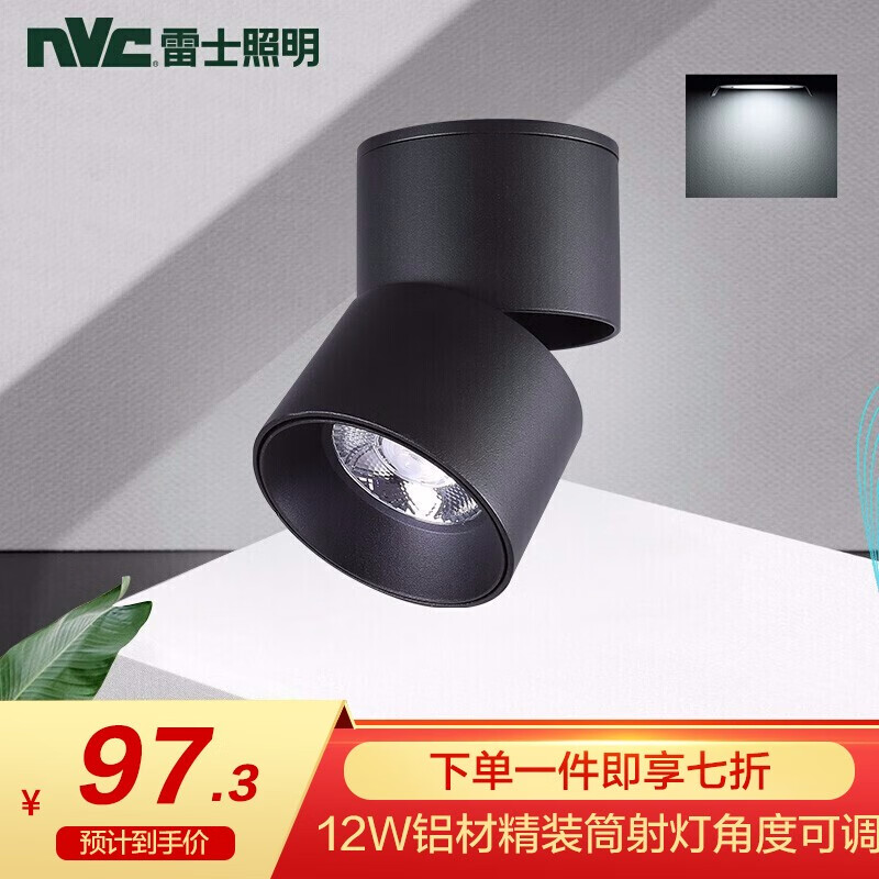 雷士筒灯led天花灯明装免开孔筒灯雷士射灯客厅玄关过道筒灯商场装饰