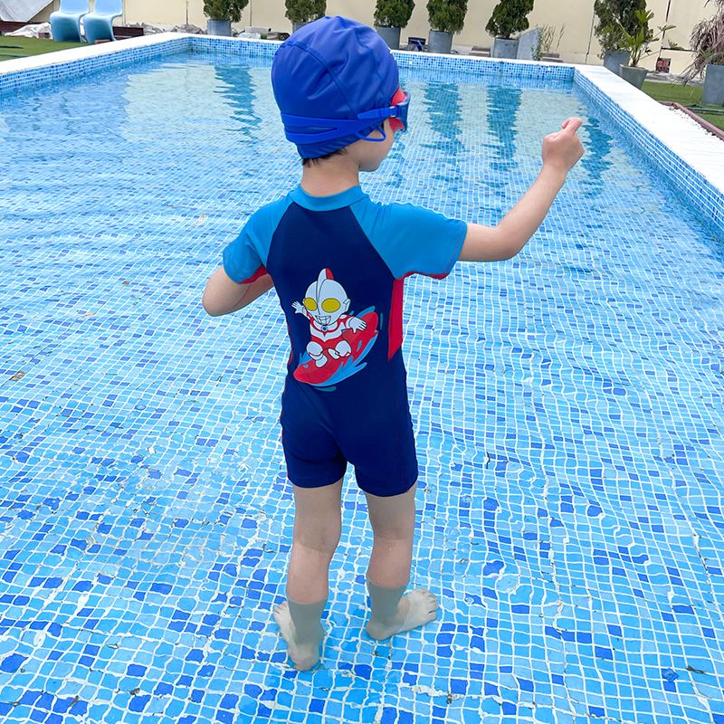 奥特曼连体泳衣 泳帽 100 85-95厘米