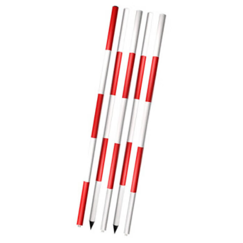 测量用花杆2米3米5米标杆尺铝合金工程测量标杆抽拉红白段带 活节2米
