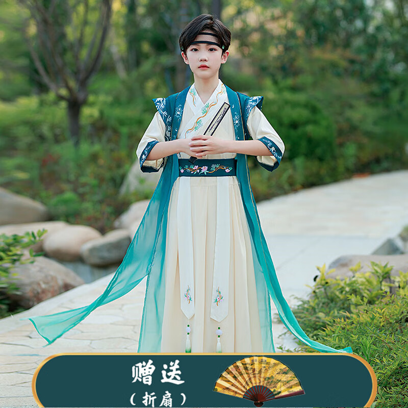 伊颜纯儿童汉服男夏季汉服男童夏季薄款夏装男装儿童男孩古装2023新款