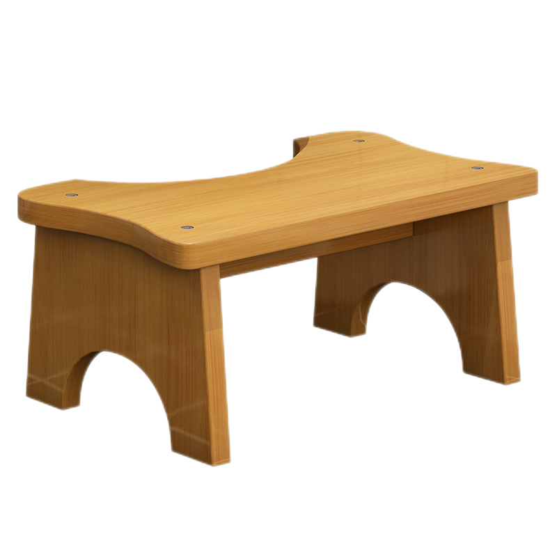 竹中生智马桶凳脚凳实木垫脚凳成人蹲坑神器防滑台阶坐便器厕所脚踩凳 茶色-脚蹬