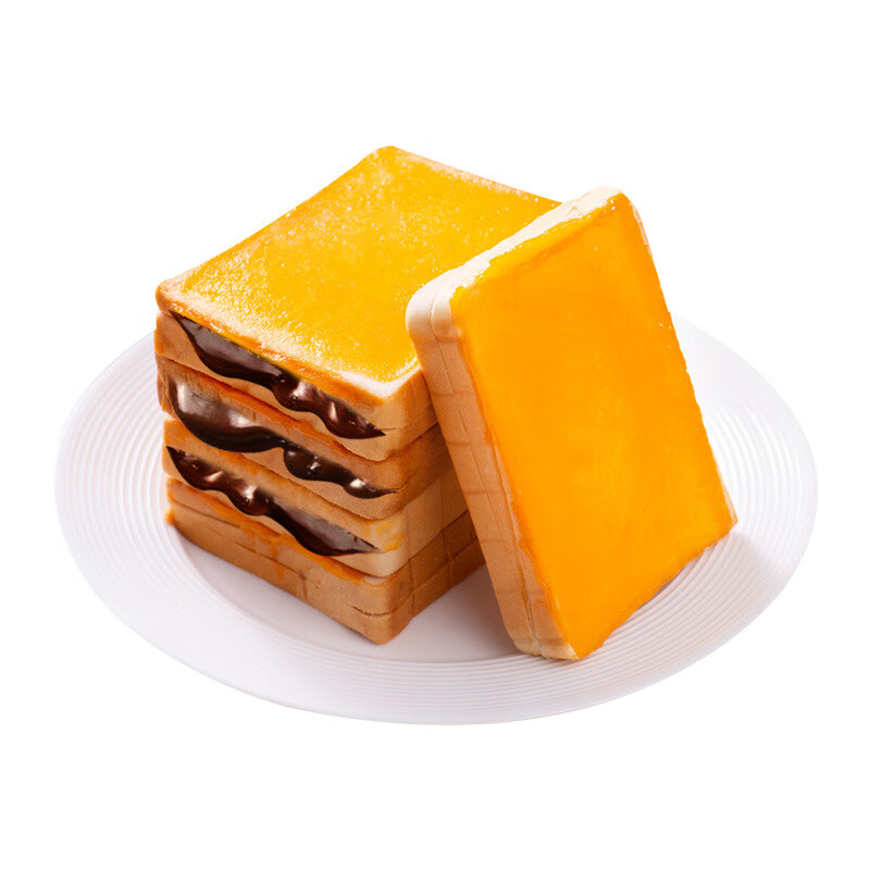 【厂家直发】巧克力味岩烧夹心吐司乳酪面包早餐营养蛋糕零食 250g 岩烧巧克力味-【5包】